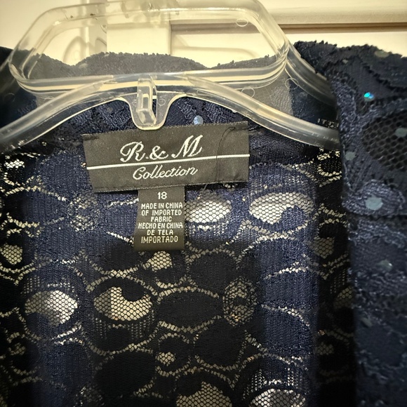 Elegant Navy Blue Dress Pleaded With Beaded Design - Picture 9 of 10